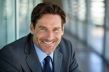 Fototapeta premium American handsome man smiling, executive