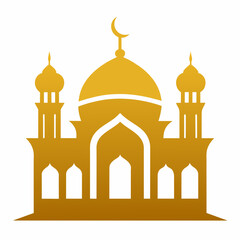 Golden Mosque Icon Logo Enhance Your Islamic Brand Identity
