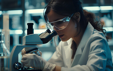 Healthcare Professionals Working with Microscope
