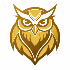 Golden Owl Icon Logo Design Capturing Elegance and Intelligence