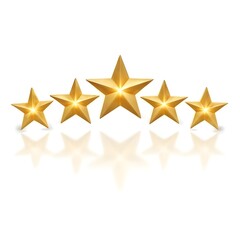 Five gold stars representing a 5 star review or five star rating