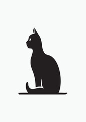 A silhouette vector cat design