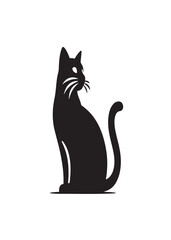 A silhouette vector cat design