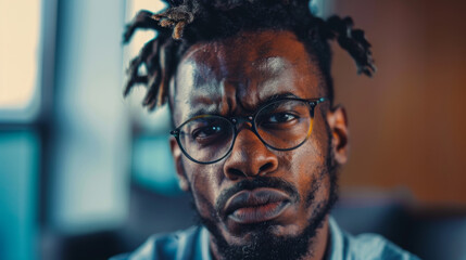 Fototapeta premium black american handsome man In Disgust