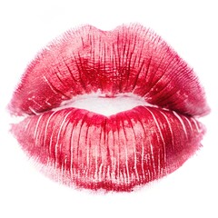 red lips isolated on white