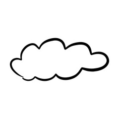 Cloud icon, hand-drawn outline sketch simple doodle outline drawing art illustration