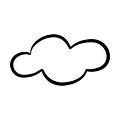 Cloud icon, hand-drawn outline sketch simple doodle outline drawing art illustration