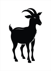 goat silhouette isolated on white