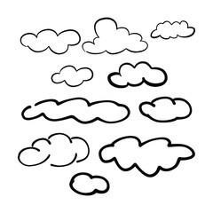 Cloud icon, hand-drawn outline sketch simple doodle outline drawing art illustration