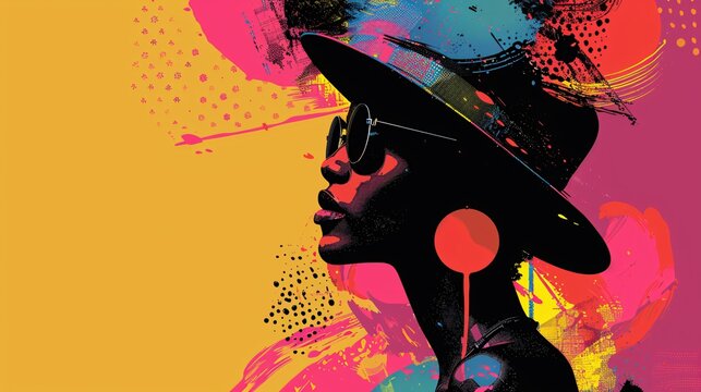 An arts cover featuring pop art, gallery highlights, and colorful typography, with space for text