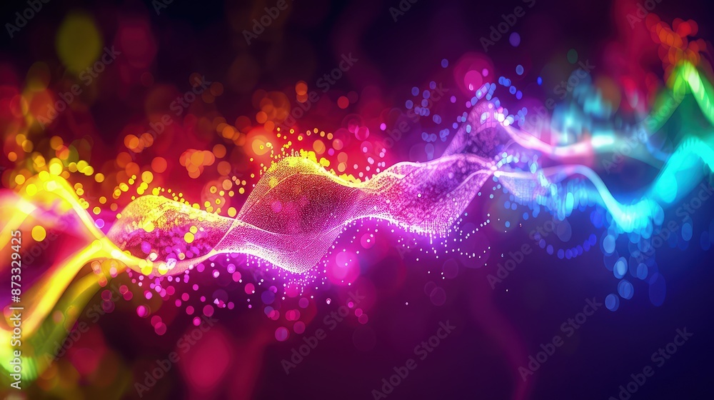 Aufkleber a visual concept of a sound wave transformed into a colorful light spectrum, illustrating the harmon