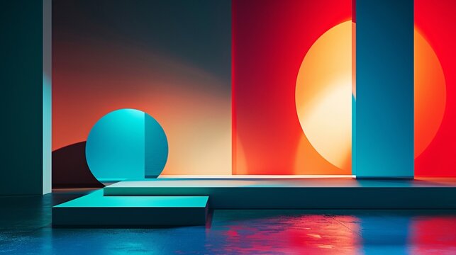 An arts cover with modern lighting design, gallery highlights, and colorful typography, with space for text