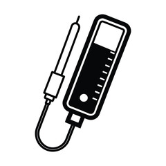 vector silhouette pH meter art design white background
