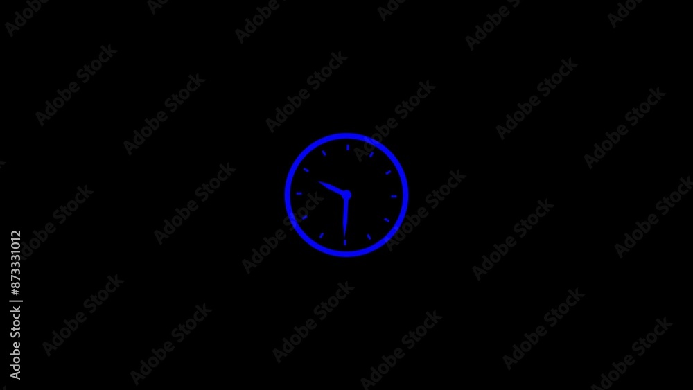Poster abstract new analog clock icon animation.