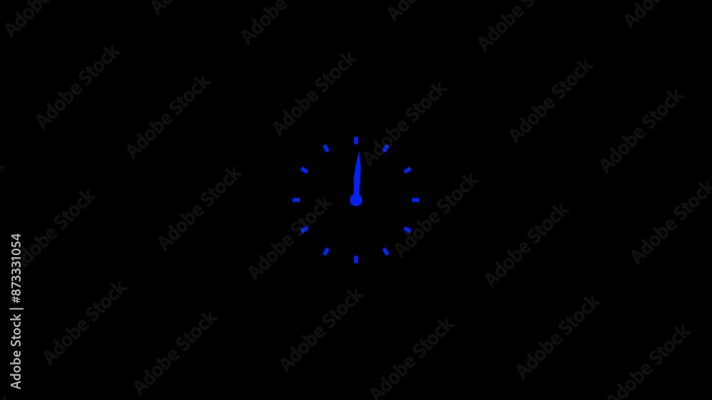 Poster abstract new analog clock icon animation.