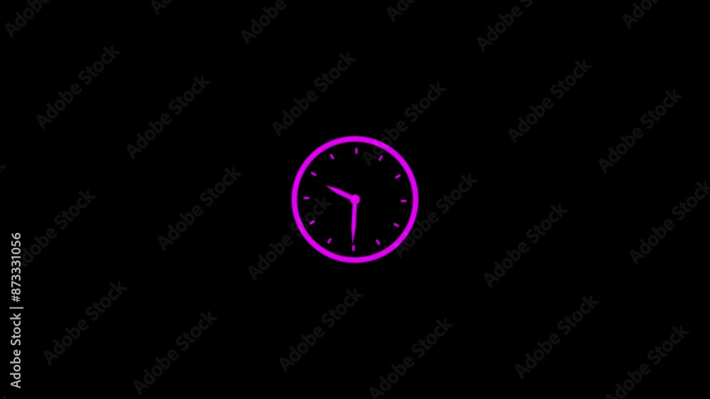 Poster abstract new analog clock icon animation.