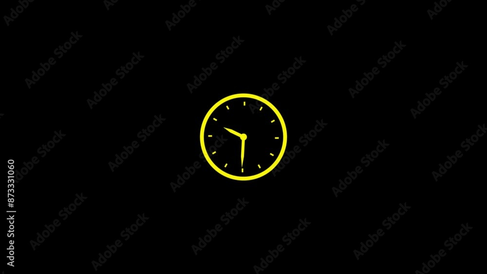 Poster abstract new analog clock icon animation.