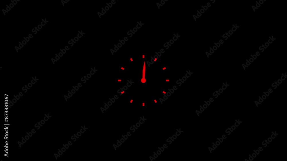 Poster abstract new analog clock icon animation.