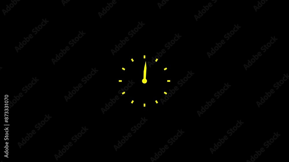 Poster abstract new analog clock icon animation.