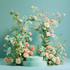 Amidst a tranquil garden, a symphony of tulips dances in the gentle breeze, their vibrant hues of pink, purple, red, and white painting a picturesque scene of springtime bliss.