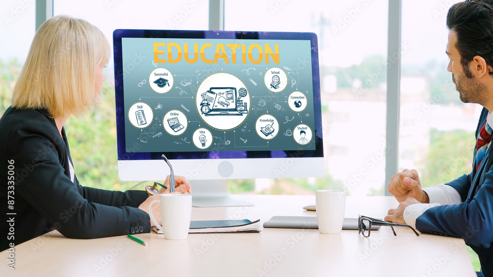 Poster e-learning website with sofware for student to study online on the internet network snugly