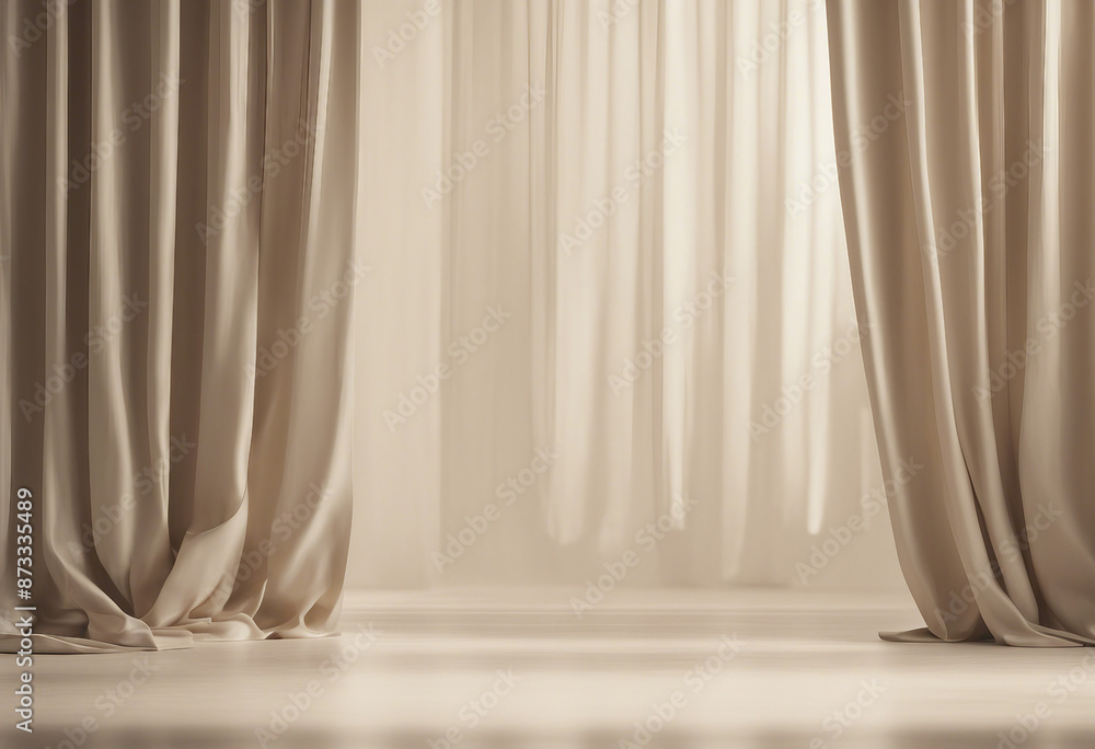 Poster minimalistic abstract gentle light beige background for product presentation with light and shadow o