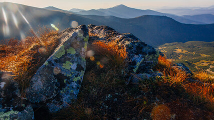 Obraz premium Brebeneskul mountain peak in early morning time , Carpathian mountains, Ukraine