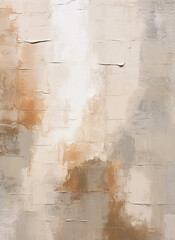 Abstract beige and brown oil painting, neutral tones, textured canvas..