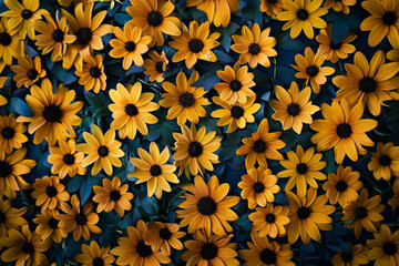 Black-eyed Susan (Rudbeckia hirta) plant background design, creative wallpaper