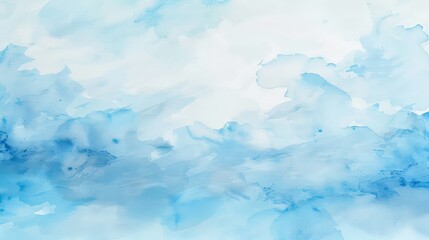 A calm and collected watercolor setting with soft washes of sky blue and white, mimicking a clear and peaceful sky at dawn on fine paper.