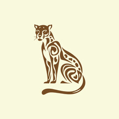 silhouette of a cheetah. Vector Illustration.