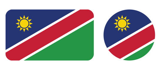 Namibia Flag. National Flag of Namibia, Namibia sign, Namibia Flag. white background