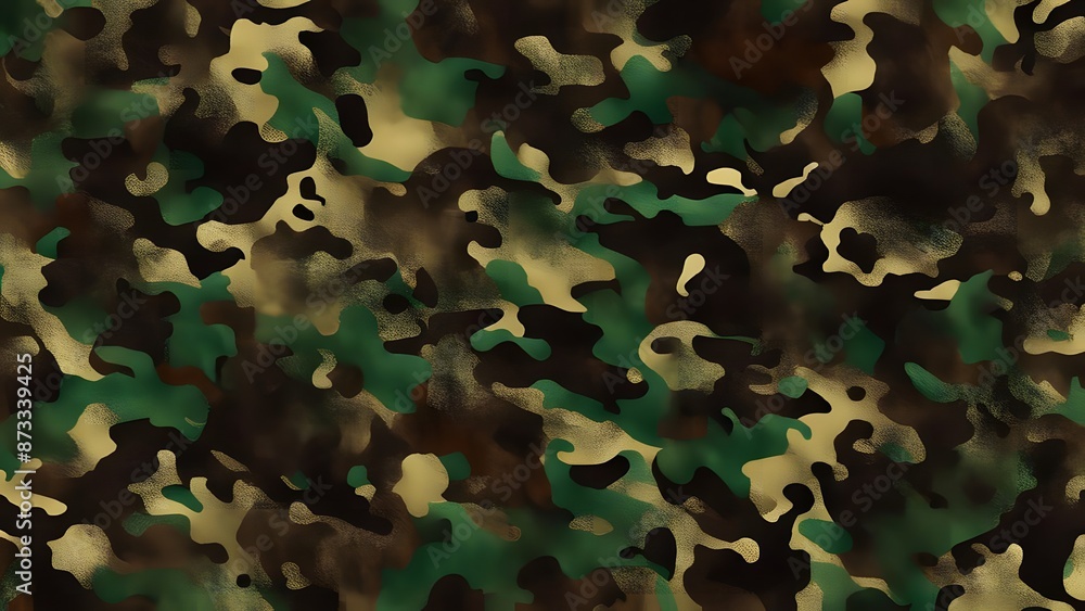 Wall mural 
army camouflage background, green modern pattern, uniform texture - Wall murals