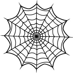 Obraz premium Spider web silhouette vector art illustration