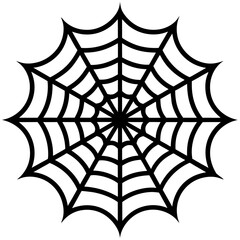 Obraz premium Spider web silhouette vector art illustration