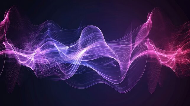 An abstract pattern of oscillating purple and pink light waves on a dark background, suggesting the movement of electromagnetic fields in technology.