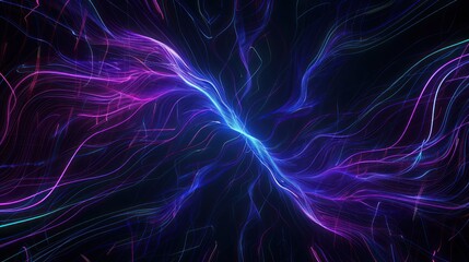 Abstract Glowing Lines - Dynamic Purple and Blue