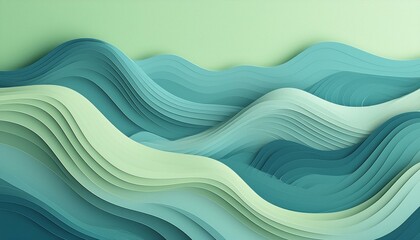 Obraz premium Abstract background illustration, waves with avacado green, iguana green and light frog green color