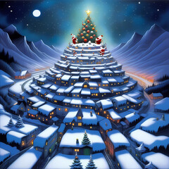 Obraz premium Beautiful fantasy art depicting Santa Claus Christmas