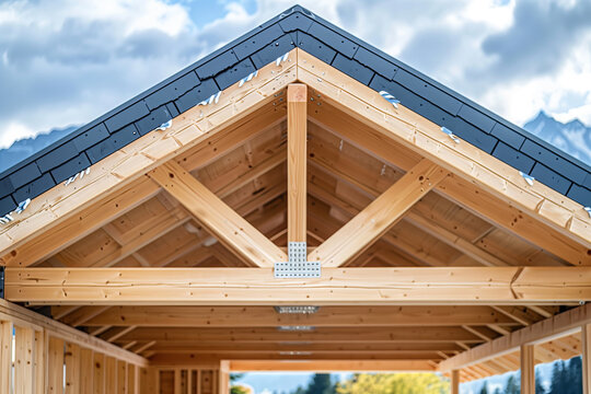 A Glimpse Into The Heart of A New House Under Construction, Featuring Laminated Veneer Lumber