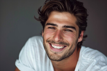 Fototapeta premium Caucasian handsome man smiling, model