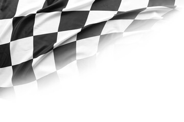Checkered racing flag on white