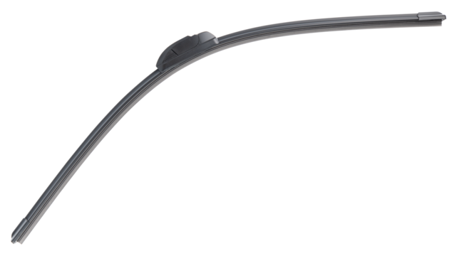 Car wipers. Replacing old on new windshield wipers. Single wiper blade for wet windshield. Car supplies for water drops after rain on glass window. Passenger car auto parts. Regular car maintenance