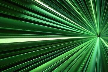 A green line with white stripes that is moving. The image has a futuristic feel to it. The green and white stripes create a sense of motion and energy