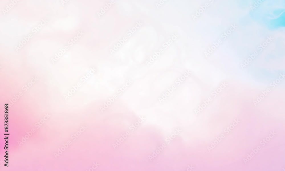 Poster abstract color design mixing pink and blue ink in water creating a delicate cloud of color with a gr
