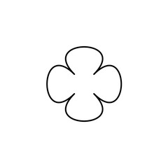 Clover, flower. Sign, symbol, black and white vector illustration.