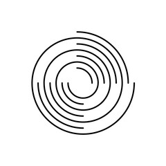 Spiral. Sign, symbol, black and white vector illustration.