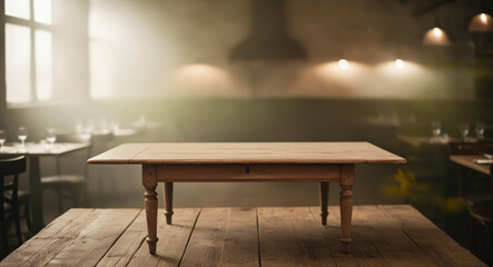 wooden table clean background for product, text