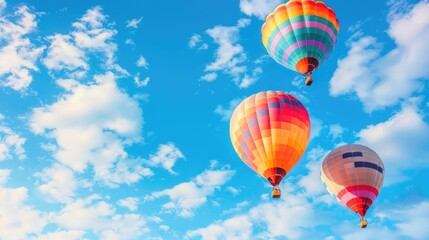 Naklejka premium Colorful hot air balloons in the sky