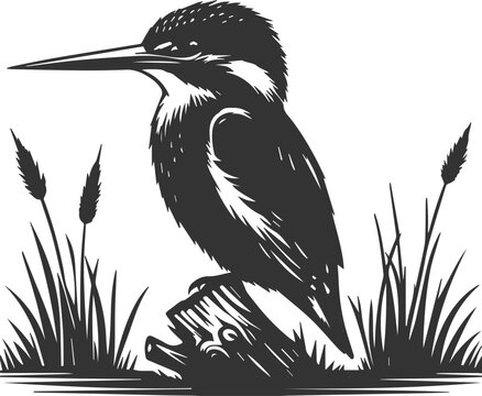 recommend clip art: kingfisher bird silhouettes vector illustration